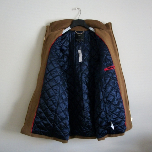 NWT J. Crew Lodge Coat in Italian Stadium-cloth Wool Size 20 Acorn - Picture 4 of 5